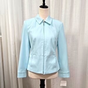 NWT Sag Harbor‎ Pastel Baby Blue Womens Jacket Blazer Size 4P